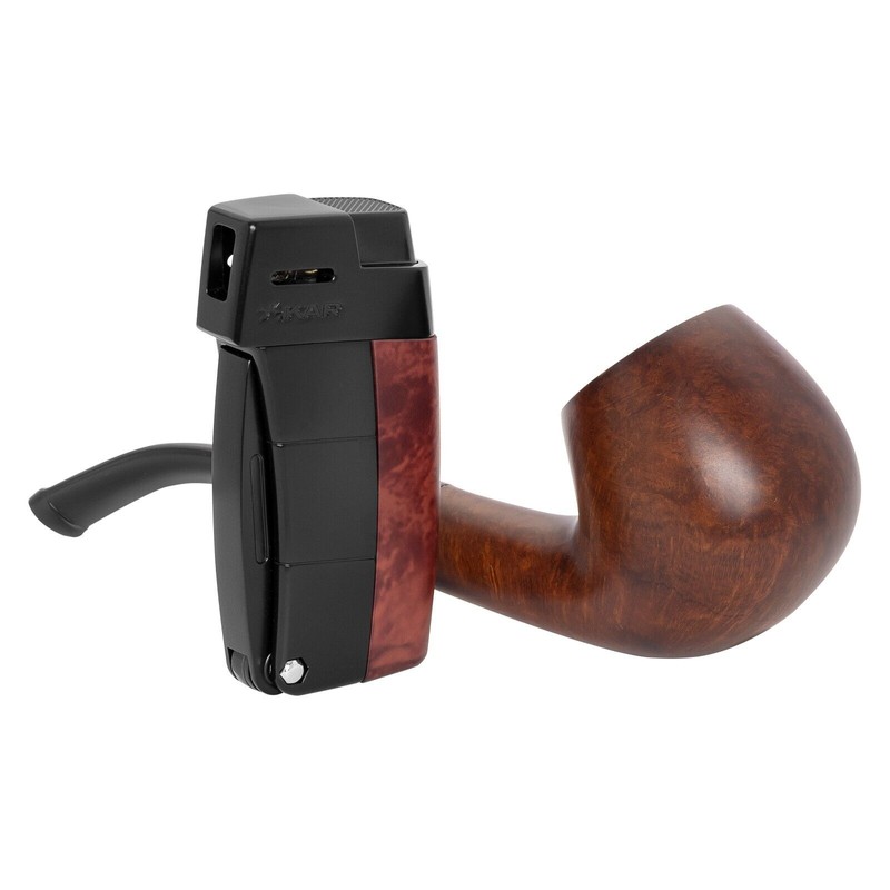 XIKAR Resource Pipe Lighter, Side-Mounted Burner, Burl, LIfetime Warranty