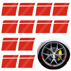 AIEX 12pcs Wheel Rim Decal Stripes, Reflective Car Stickers Car Wheel Reflective Stickers Fits 18''- 21'' Wheels Tire Rim Safety Decoration Accessories (Red)
