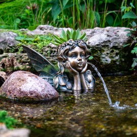 Aquascape Pond and Garden Fairy Planter Spitter Fountain, Bronze