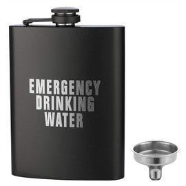 EMERGENCY DRINKING WATER, JXS 8oz 18/8#304 Stainless Steel Hip Flask for Liquor, Leakproof with Funnel Gift Package