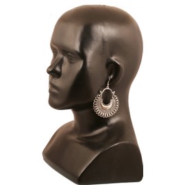 Touchstone Indian Bollywood Beautiful Style Afghani Chand Baali Moon Theme Hangings Designer Jewelry Chandelier Earrings for Women in Gold Or White Tone.