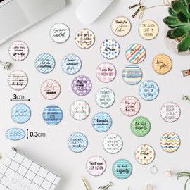 BIROYAL Pack of 30 Fridge Magnets, Magnets for Magnetic Board, Whiteboard Magnets, Quotes Magnets, Sayings Magnetic Set, Magnets Suitable for Motivation, Home Decoration, Offices, Lockers, Full Print