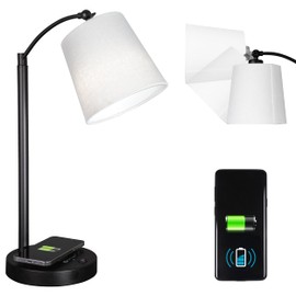 OttLite Good Housekeeping Shaded LED Desk Lamp with Wireless Charging Pad - Designed to Reduce Eyestrain - Adjustable Shade, Replaceable ClearSun LED Bulb, Crafting, Reading Light & Studying Lamp
