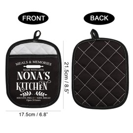 WCGXKO Nona Oven Mitt Nona Pot Holder with Pocket Best Nona Ever Gift for Nona Grandma (Love Nona CA)
