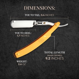 Best Shavette Straight Razor - Replaceable Blade Straight Razor, Metal Handle Shavette, No Stropping or Honing Needed, Great For Beginners, Starter Blade, Hygienic, Close Shave, Leather Case