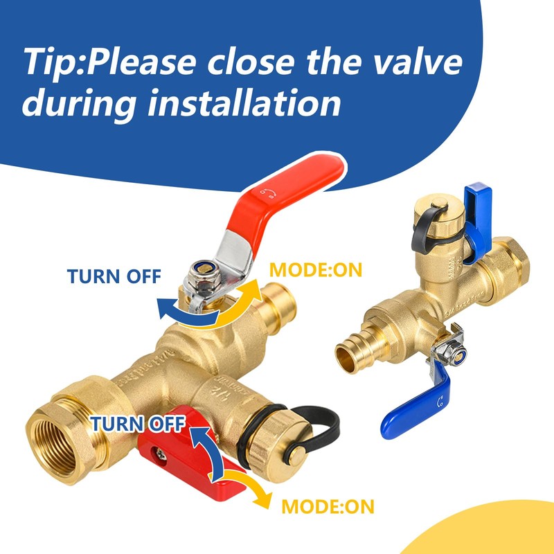 3/4 Inch GUOFIS IPS Tankless Water Heater Valve Kit with