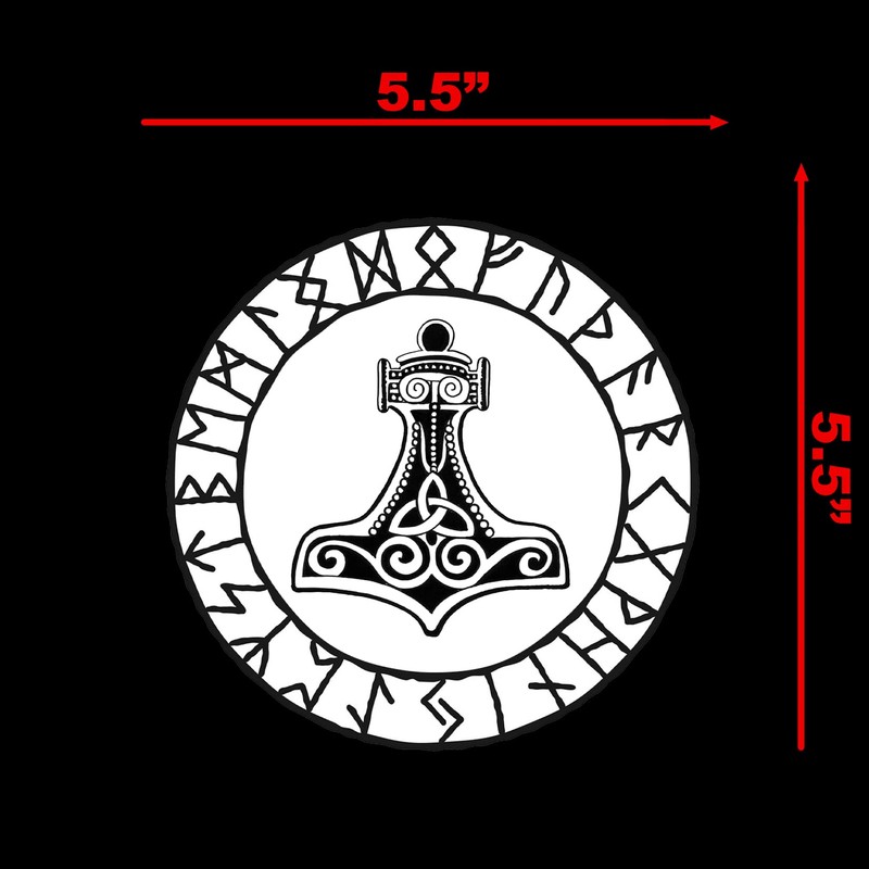 Thor's Hammer Mjolnir White Sticker Decal Notebook Car Laptop 5.5"x5.5"