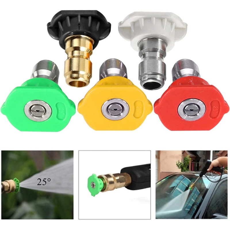 JANSAMN 5Pcs 2.5 Orifice Pressure Washer Nozzle Tips Set 4500