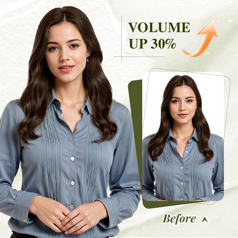 Elailite Real Hair Clip-In Extensions 1 Weft #4 Medium Brown