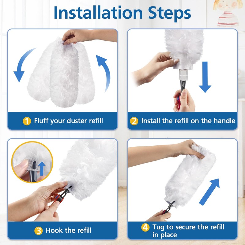 30 Pack Duster Refills Compatible with O-Cedar Flex & Catch