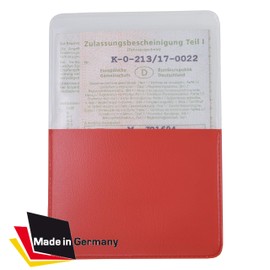 orgaexpert Car registration certificate protective cover, red, 118 x 82 mm, made in Germany, card case, vehicle registration certificate, ID document case, red, Classic