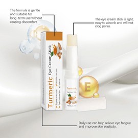 Pack of 2 Turmeric Retinol Eye Cream Stick, Stick for Eye Bags, Balm Under Eyes, Moisturising Eye Balm Stick Against Swelling and Eye Bags, Reduces Black Eyes (1)