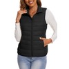SMENG lightweight puffer vest women's fashion warm fall quilted black zip up sleeveless jacket with pockets Size XXL