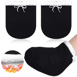 Giegxin 2 Calcetines con Puntera Fundida Calcetines Ajustables Gruesos Cálidos para Pie Calentadores de Pies Medias Protectoras de Yeso Tibio para Mujer Hombre (Negro, 13.39 x 10.24 Pulgadas)