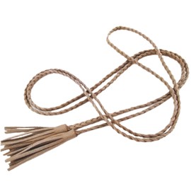 Nanxson Women's Girls Decorative Knitted Leather Belly Chain Braided Belt with Tassel - xl