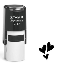 stampexpression - Three Hearts Self Inking Rubber Stamp - Black Ink (A-63222)