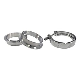 Torque Solution TS-VBK-3 Stainless Steel V-Band Clamp & Flange Kit - 3in (76mm)