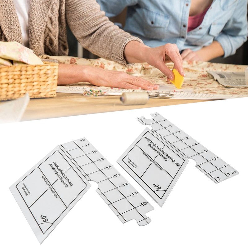 18inch Double Strip Quilting Ruler 60 Degree Diamond Quilt Ruler