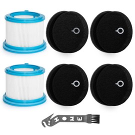 Jollsung 4039 Replacement Filters for Bissell PowerClean FurFinder 200W, PowerClean FurGuard 280W Self-Standing Cordless Vacuum 4052 4241, 4 Foam& Felt +2 Filtration Motor Protection Filter