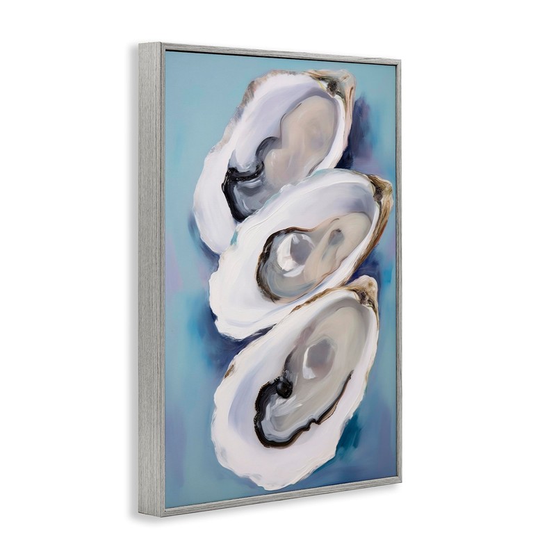 Stupell Industries Three Oyster Shells Framed Giclee Art Design by