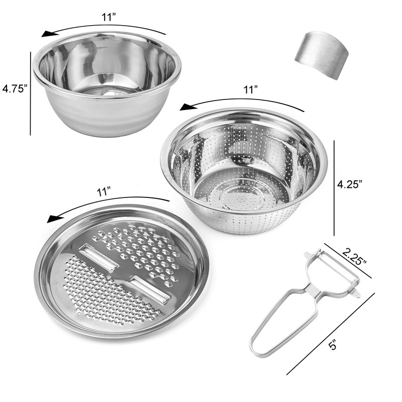Le Regalo 5 Piece Stainless Steel Colander Set - Durable