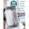 NEEBAKE 25 Pack 6x3.5x2 Disposable Aluminum Loaf Pans with Lids