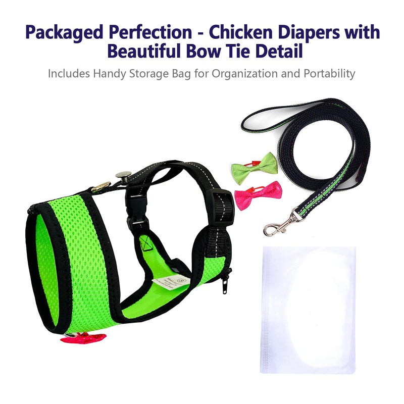 Yesito Chicken Harness Hen Size With6-foot Matching Belt - Adjustable,