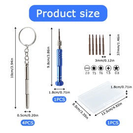 5pcs Mini Multifunctional Screwdriver, Multifunctional Glasses Screwdriver Kit, Glasses Screwdriver Mini Hand Tool, Glasses screwdriverfor Glasses, Clocks, Toys, and Mobile Phones