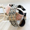 (2 types) Burnaby pattern ethnic wide hairband wide headband pink