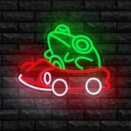 Frog Driving Car LED Neon Light Sign - Perfect Neon Sign for Wall Decor in Man Cave & Kids Room