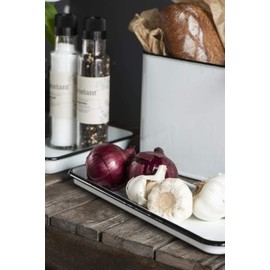 Ib Laursen Rectangular White Enamel Tray 35 cm