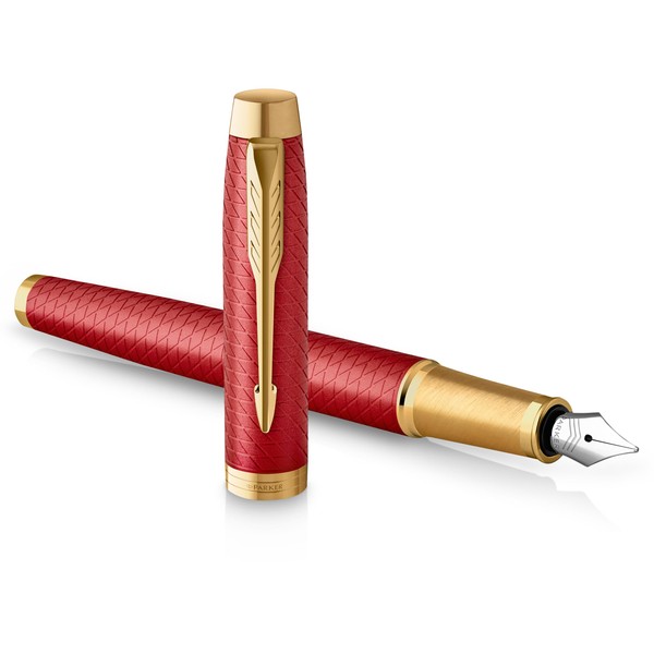 Parker IM Fountain Pen Red Premium Lacquer with Gold Trim