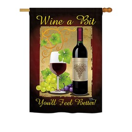 Wine a Bit Indoor/Outdoor Sublimation Flag 28" X 40" 17021