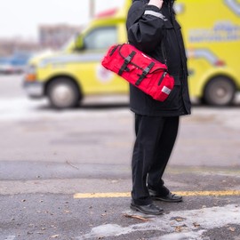First Aid Trauma Kit with Supplies (Red)