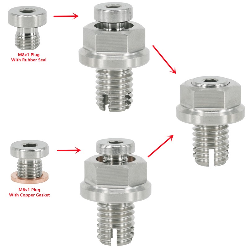 Dsnaduo M12.1-1.75 x 15mm Oversize Piggyback Oil Drain Plug, Stainless
