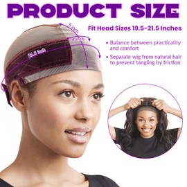 Small Size Lace Wig for Women Wig Grip Cap for Glueless Wig Brown Adjustable Wig Grip Non-Slip to Keep Wigs in Place