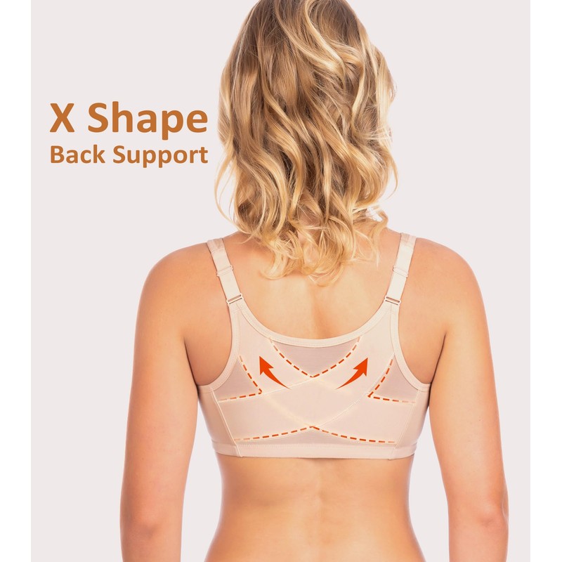 HACI Front Closure Posture Everyday Bra for Women Full Coverage