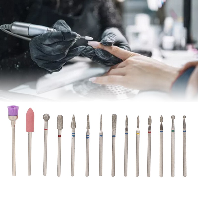 20 Holes 14pcs Nail Grinding Head Holder Manicure Pedicure Bits