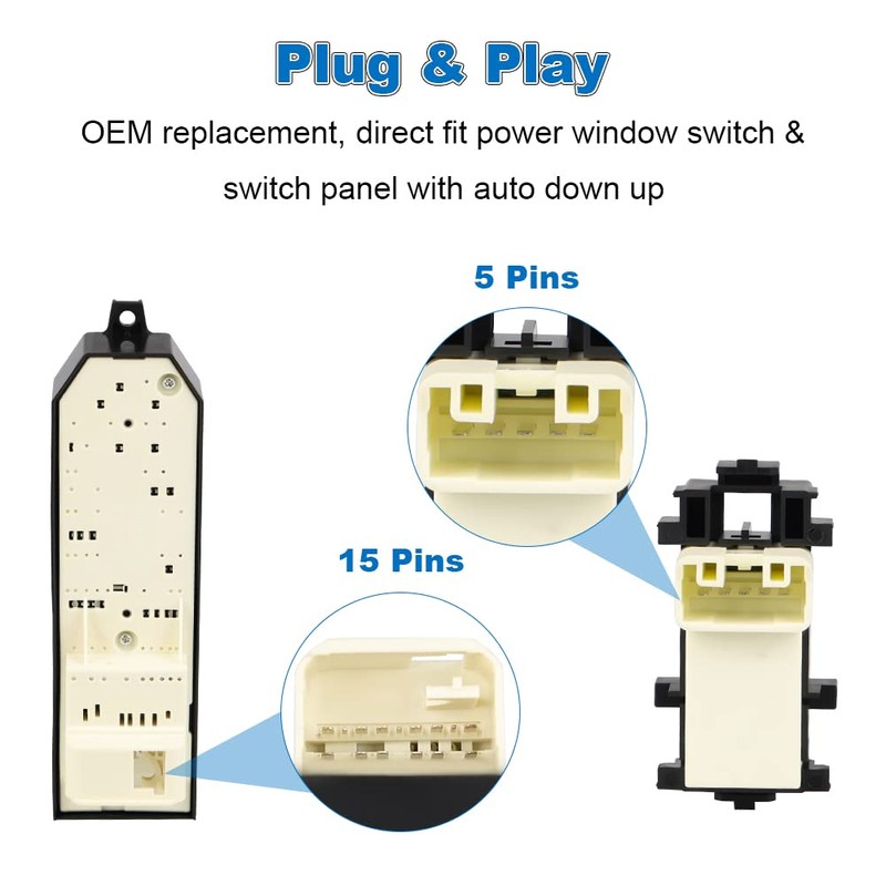 WMPHE LED Lighted Retrofitting Window Switch Panel Compatible with Toyota