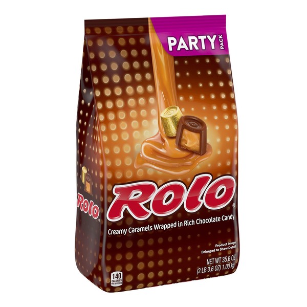ROLO Creamy Caramels in Rich Chocolate, Halloween Candy Party Pack, 35.6 oz
