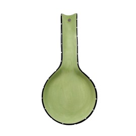 ACK Tuscany Ruffle Pistachio Green Hand Painted Ceramic Spoon Rest, Cooking Spoon Holder for Kitchen Counter, Utensil Rest for Spoon, Ladle, Spatula, Kitchen Décor