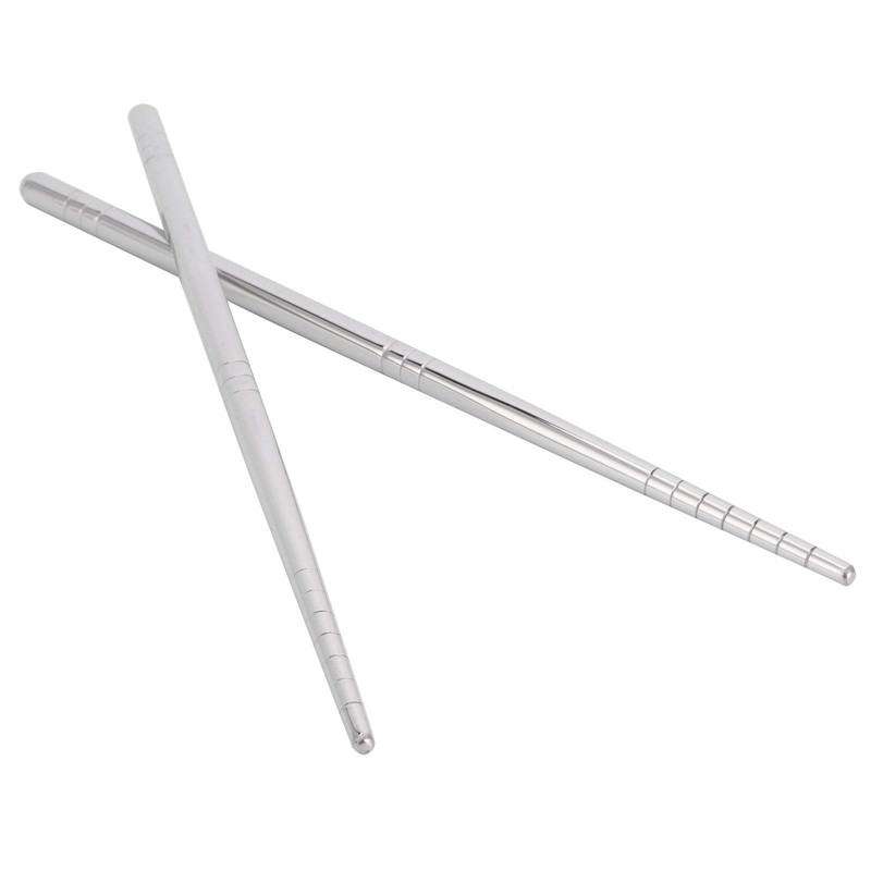 1 Pair Stainless Steel Chopsticks 17.5 cm Reusable Food Chopsticks