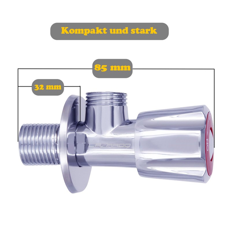 Lazardo 2x Angle Valve Washbasin Wall Connection Regulating Valve 3/8
