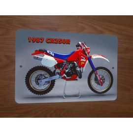 Sleeptight 1987 Honda CR250R Dirt Bike Motocross Motorcycle Photo 8x12 Metal Wall Sign