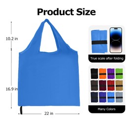 Criyar - Paquete de 2 bolsas plegables para compras, impermeable, reutilizable, bolsas de nailon (color azul, 2)