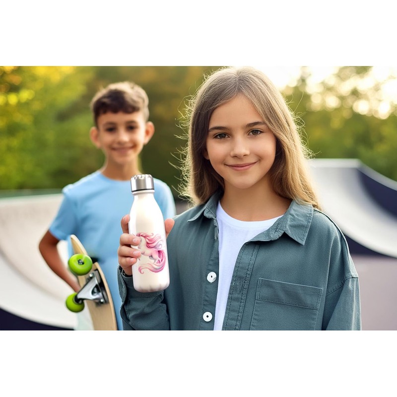 MAXIKIWI Einwandige Wasserflasche mit Schraubverschluss, nicht isoliert, leichtes Aluminium, BPA-frei,