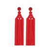 Long Woven Tassel Fringe Drop Dangle Earrings Large Beaded Chandelier