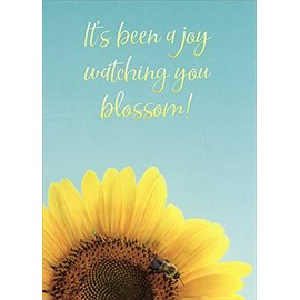 RSVP Birthday Card for Daughter: Bee On Sunflower,Yellow,5" x 7",GC-B7450