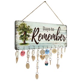 Grandma Gifts - DIY Wood Family Birthday Reminder Calendar - Days to Remember - Hanging Board for Important Dates Tracker Home Decorative Plaque Sign