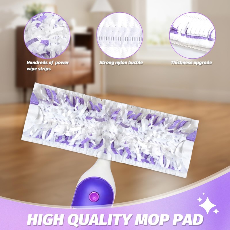 Disposable Power Mop Pads Refills for Swiffer PowerMop，Multi-Surface Mopping Pad